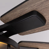 Tinkoso 46 Inch Ceiling Fans with Lights and Remote Control, Flush Mount Black Ceiling Fan with Light, Industrial Retro Style, Indoor for Bedroom Living Room 8837X Tinkoso