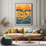 Beaudio Love Words Series Diamond Painting Kits for Adults- You and Me with Heart and The Touch of Two Fingertips - DIY Round Full Drill 5D Diamond Art for Home Wall Decor (11.8x15.7inch) Beaudio