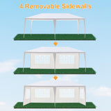 Outvita Outdoor Party Tent, Patio Canopy Tent Gazebo with Removable Sidewalls Instant Event Tent for Cater Events Wedding Birthday Pavilion Beach BBQ (10'x20') Outvita