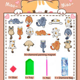 16 Pcs Cat Diamond Painting Magnets Kits,Funny Diamond Art Fridge Magnet Refrigerator Sticker Diamond Painting kit for Beginners Adults DIY Art Craft Gifts Home Decors (Funny Cats) Bulerrylulu