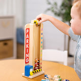 Melissa & Doug Stack & Count Wooden Parking Garage With 10 Cars Melissa & Doug