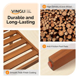 VINGLI Stackable Wooden Patio Dining Chairs – Set of 4, Durable Acacia Wood Outdoor Dining Chairs with Cushions and Comfortable Armrests – Perfect for Porch, Garden, Balcony, Pool, and Indoor VINGLI