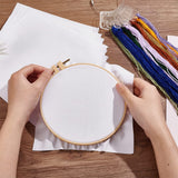 BENECREAT 14 Pieces White Cotton Embroidery Fabric, 7.9Inch Square Ramie Cotton Cloth for Handmade Embroidery Flower Pot Decoration BENECREAT