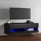 KELIXU Floating TV Stand Wall Mounted TV Shelf, Floating Entertainment Center Black TV Stand with Storage Media Console Shelf for Living Room, Bedroom - 39.4"(L) x 11.8"(W) x 10.2"(H) KELIXU