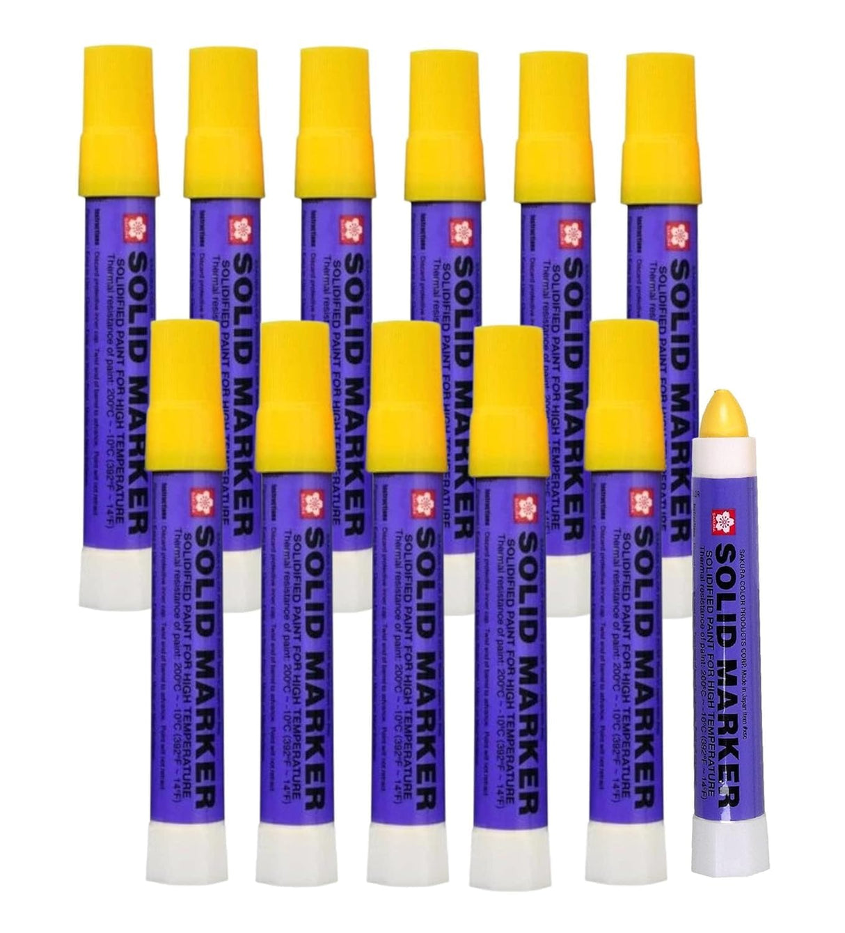 Sakura Solid Paint Markers - Permanent Marker Paint Pens - Window, Wood, & Glass Marker - Yellow Paint - 12 Pack SAKURA SOLID MARKER
