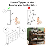 Maupvit Large Shoe Cabinet with 4 Flip Drawers, Freestanding Shoe Organizer with Metal Drawer Bracket for Entryway, Narrow Shoe Rack Cabinet, 5 Sturdy Legs, Rustic Brown Maupvit