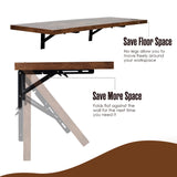 Houseables Wall Desk, Mounted Floating Table, Folding Desks, 48 x 15.75 x 1.25 Inch, Fold Down Dining Tables, Foldable Hanging Workbench, Drop-Leaf Walldesk, for Small Spaces, Bar, Computer, Laptop Houseables