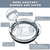 XccMe 20oz Skinny Tumbler Replacement Lids 2 Pack,Spill Proof Splash Resistant Silicone Sliding Covers,Straw Friendly, BPA Free XccMe