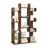 Tangkula Freestanding Tree Bookshelf, Corner Storage Organizer with 13 Open Shelves, Decorative Display Cube Shelf for Living Room, Study, Office, 34 x 9.5 x 55.5 Inch (1, Rustic Brown) Tangkula