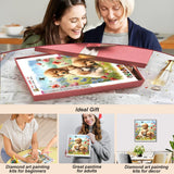 SJUTOUCI Puppy Diamond Painting Kits for Adults, Dog Diamond Art Kits for Beginner, 5D DIY Painting with Diamonds, Full Drill Round Gem Art Craft Home Decor 12x12 inch, Animal SJUTOUCI