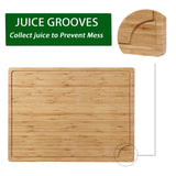 24 x 18 Bamboo Cutting Board, Large Kitchen Chopping Board for Meat, Butcher Block Cutting Board, Carving Board with Handle and Juice Groove for GAOMON