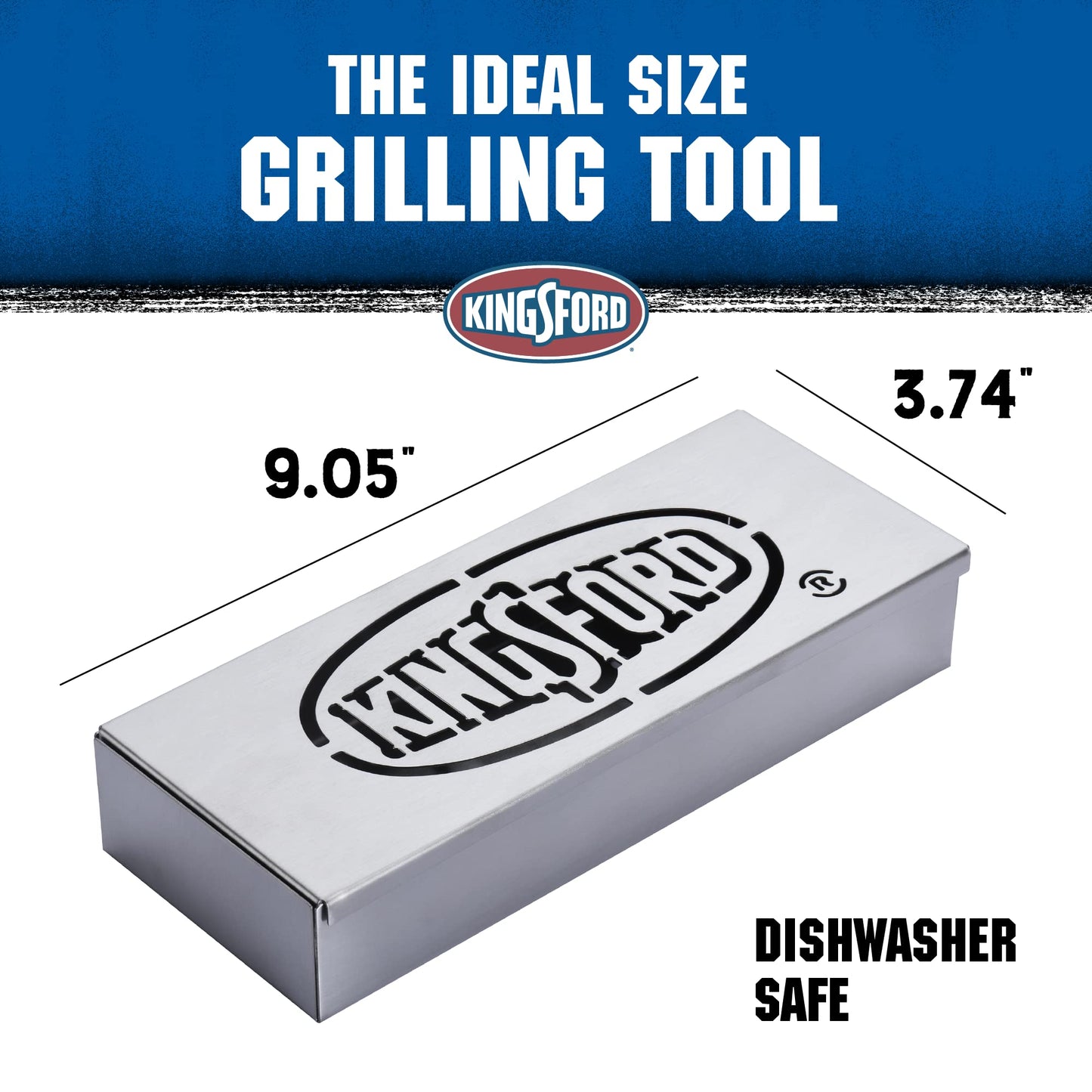 Kingsford Stainless Steel Smoker Box for Grill | Smoking Box for All Grills | Heavy Duty BBQ Accessories | Easy Way to Turn Any Grill Into A BBQ Smoker