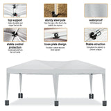 SEALAMB 10'x20' Pop Up Canopy Tent with 6 Sidewalls, 210D Silver-Coating Top, Waterproof Heavy Duty Outdoor Canopy Tents for Parties Wedding, Portable Tent with Carry Bag & Canopy Weights (White) SEALAMB