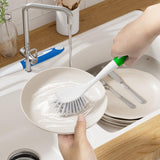Amazer Dish Brush with Handle, 2 Pack Kitchen Scrub Brushes for Cleaning, Dish Scrubber with Stiff Bristles for Sink, Pots, Pans Amazer