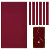 Mixweer Billiard Cloth 8.53ft Pool Table Felt with 6 Cloth Strips Pre Cut Pool Table for Home Clubs Bars Indoor Sports Game(Red) Mixweer