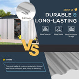 U-MAX 10x14 Shed, 14x10 Metal Outdoor Storage Shed, Large Outside Storage Garden Sheds & Outdoor Storage Clearance, Tool Shed Lockable for Backyard, Patio and Outside Use in White U-MAX