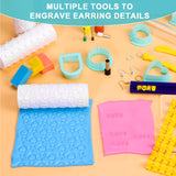 Caydo 177 PCS Polymer Clay Earring Kit with 3-Layer Storage Box, 44 Color Clays, 24 Earring Cutters and Accessories, Instructions Included Caydo