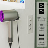 ALEXNUTRE Make up Vanity Desk with Mirror and Lights, Vanity with Lights 3 Models Settings, Vanity with Power Outlet, Vanity Desk with 5 Drawers, 2 Cabinets, Shelves, Makeup Vanity for Bedroom, White ALEXNUTRE