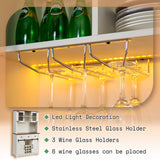 AMERLIFE Coffee Bar Cabinet with Sliding Barn Door, 72" Farmhouse Kitchen Sideboard, Buffet Storage Table, 3 Drawers, LED Lights, Tall Hutch Home Bar for Dining Room, White AMERLIFE