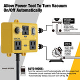 SENCTRL Automatic Vacuum Switch for Power Tools to Turn Dust Collector On and Off Automatically, Auto Switch for Woodworking Table Saw, Delay Shut Off Shop Vac, Safety Overload Circuit Breaker senctrl