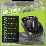 VINIDA 2Pack 3.0Ah P102 Li-ion Replacement for Ryobi 18V Battery and Charger Compatible with Ryobi Battery 18V P190 P104 P108 VINIDA