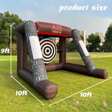 V-infla Inflatable Axe Throwing Game + Inflatable Ball Toss Target Dart Board Game with 1 Air Blower and 12 Axe and 10 Balls for Events V-infla