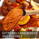 18 Inch Grill Basting Mop Wooden Long Handle with 4 Extra Replacement Heads for BBQ Grilling Smoking Steak YFWOOD