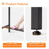 ODK 55 Inch Outdoor Bar Table, Patio Counter Bar Height Table with Weather Resistant Waterproof Top for Garden, Hot Tub, Yard, Balcony, Poolside, Indoor (Black) ODK