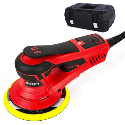 Hueborly Electric Random Orbital Sander Brushless Motor Powerful 350W Polisher Sander 6-Inch 10000 RPM Variable Speed Tool for Sanding Walls and Wood, Rust Removal, Car Polishing Ect