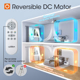 addlon Ceiling Fans with Lights, 52 inch Silver Ceiling fan with Light and Remote Control, Reversible, 3CCT, Dimmable, Noiseless, Ceiling Fan for Bedroom, Farmhouse, living room, Indoor/Outdoor Use addlon