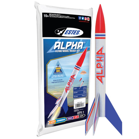 Estes 1225 Alpha Rocket-Building Kit, Intermediate Flying-Rocket-Model Kit for Ages 10+ Estes
