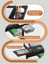 Msaleen Upgraded Glass Drafting Table Desk – Adjustable Height Adjustable Drawing Desk Craft Work for Artists and Designers (Black, 29.52''- 41.33'' H) Msaleen