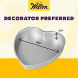 Wilton Decorator Preferred Heart Shaped Cake Pan, 8-In. Baking Pan for Lovely Cakes, Aluminum Wilton