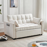 Hixkol Sleeper Sofa Bed, 3 in 1 Sofa Bed Pull Out Couch Bed with Adjustable Backrest, Modern Sofa Bed for Living Room, Convertible Sofa Bed for Bedroom. (White) Hixkol
