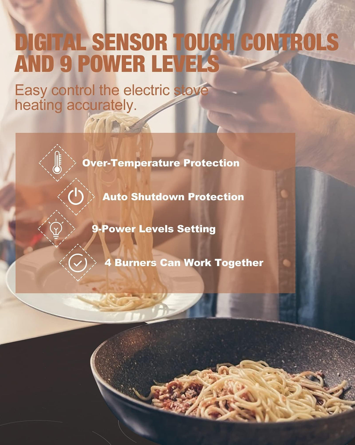 Induction Cooktop 30 Inch with 4 Burners Built-in Induction Electric Stovetop with Boost/Timer & Child Safety Lock/9 Power Levels 7000W (NO PLUG) Weceleh