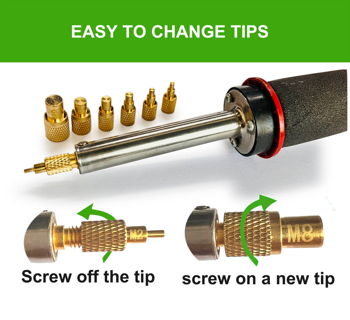 ShineNow 60W Digital Soldering Iron Heat Set Insert Tool with Extra Soldering Tips and Heat Set Insert Tips ShineNow