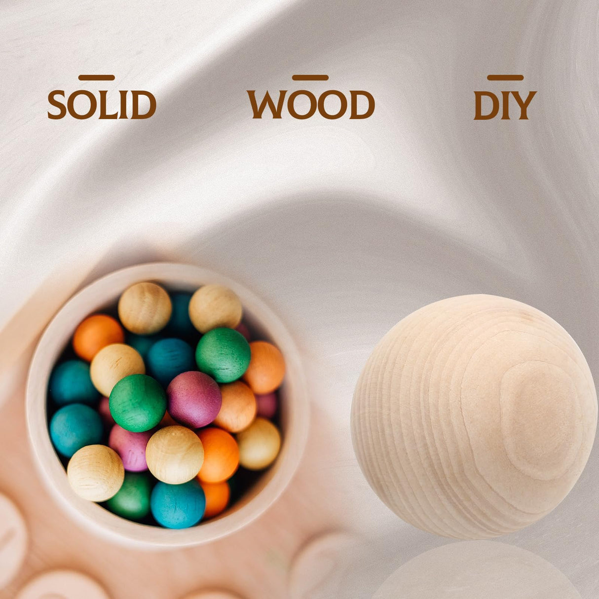 Uenhoy 4 Pcs Wooden Round Ball 3 Inch Unfinished Natural Wood Balls Wooden Spheres for Crafts and DIY Projects Uenhoy