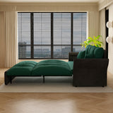 KIVENJAJA 74.8” Queen Pull Out Sofa Bed, 3 in 1 Convertible Sleeper Sofa Futon Pullout Couch, Velvet Tufted Cloud Loveseat with 2 Pillows for Living Room Bedroom Apartment, Emerald Green KIVENJAJA