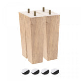 uxcell Furniture Legs, 7 Inch(180mm) Set of 4 Square Solid Wood Couch Legs Feet Chair Table Feet Sofa Support Replacement Parts, Light Brown uxcell