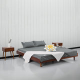 NTC Fly King Bed Frame - Dark Walnut, Modern Minimalistic Design with Silent Slats and Effortless Assembly NTC