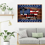Ekuxom 4th of July Diamond Art Kits for Adults, Army American Flag Diamond Art Painting Kits Patriotic Beginner Arts Full Round Drill Crafts Home Wall Decor Gifts 12x16 inch Ekuxom