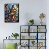Movstrb Adult Landscape Diamond Painting, Enchanted Cottage 5D Adult Diamond Art Kit, Beginner Full Diamond Diamond Painting Gemstone Art Kit for DIY Crafts 12x18 Inch Movstrb