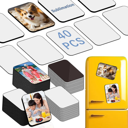 80PCS Sublimation Magnet Blanks Bulk 5.5x7.5 CM Rectangle, 40 Pcs Sublimation Blanks Produnts and 40Pcs Soft Magnetic Personalized Sublimation Refrigerator Fridge Magnets Blank Set for DIY Craft