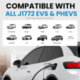 Level 1 EV Charger with APP, 16A 110V-240V NEMA 6-20 & NEMA 5-15 Plug Level 1/2 EV Charger, 25FT Cable J1772 Charger, Portable EV Charger, Electric Vehicle Charging Equipment, ETL FCC Certified Romaa