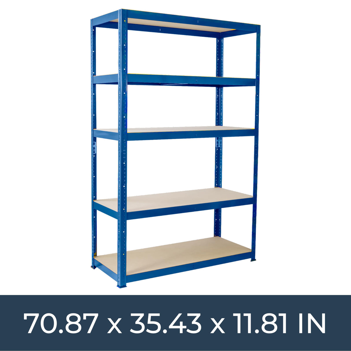 G-Rack 5 Tier Garage Shelving Units | Metal Shelving Storage | Heavy-Duty Organization Racks | Adjustable Shelves | 2000LB Capacity | Ideal for Workshop, Shed, Office - 71" H x 35" L x 12" W (Blue) G-Rack