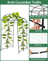 Garden Arch Tunnel Trellis for Climbing Plant Outdoor, Garden Trellis Arch, 7 FT Tall Walkway Trellis, Large Side Archway Arbor Tunnel Support for Vegetable/Fruit/Flowers Outdoor,Garden Raised Bed FAHKNS