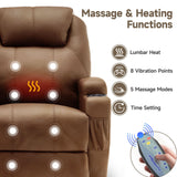 Korser Recliner Chair, Rocking Chair with Massage and Heat, 360° Swivel Recliner Chairs for Adults, Rocker Manual Recliner with Remote Control and Cup Holder for Living Room, Bedroom, Nursery Korser