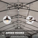 Domi Gazebo 10x20FT, Outdoor Gazebo with Double Roofs, Privacy Curtains, Mosquito Nettings, Heavy Duty Metal Frame Party Tent Canopy for Patio, Backyard, Deck, Lawn, Grey domi outdoor living