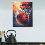 Tucocoo Sport of Basketball Paint by Number for Adults Beginner, DIY Oil Painting Kits on Canvas with Brushes and Acrylic Pigment, Retro Creative Picture for Home Decor Gifts 16x20 inch (Frameless) Tucocoo