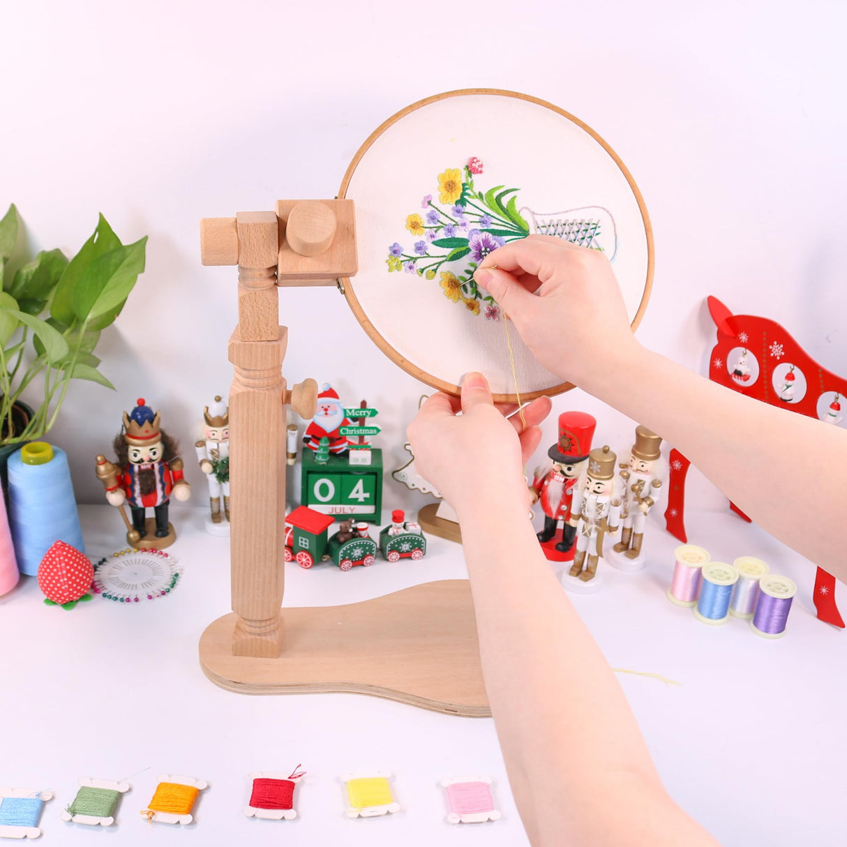 Guofa Embroidery Hoop Holder, Rotated Cross Stitch Stand, Lap Embroidery Stand for DIY Craft, Sewing Needlepoint Frame Holder guofa